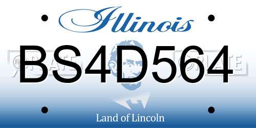 BS4D564 Illinois License Plate