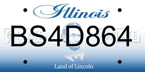 BS4D864 Illinois License Plate
