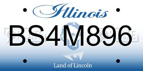 BS4M896 Illinois License Plate