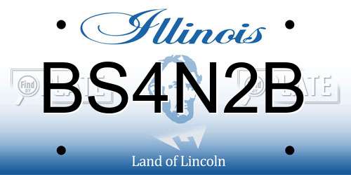 BS4N2B Illinois License Plate
