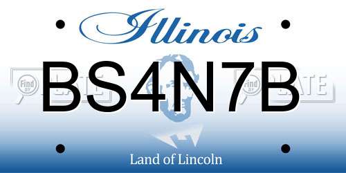 BS4N7B Illinois License Plate