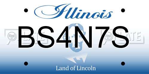 BS4N7S Illinois License Plate