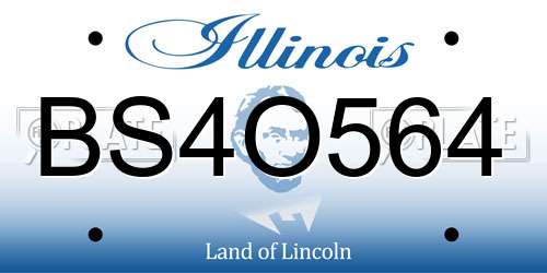 BS4O564 Illinois License Plate