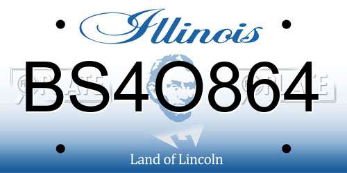 BS4O864 Illinois License Plate