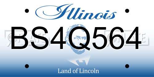 BS4Q564 Illinois License Plate