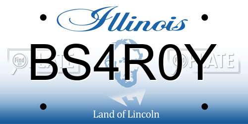 BS4R0Y Illinois License Plate