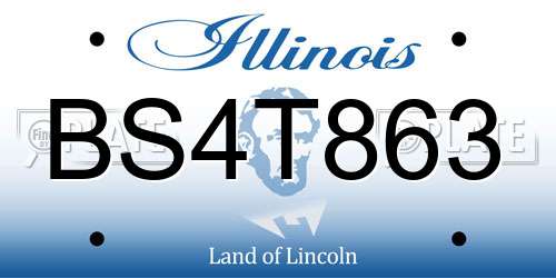 BS4T863 Illinois License Plate