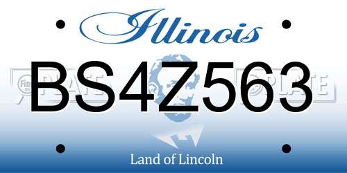 BS4Z563 Illinois License Plate