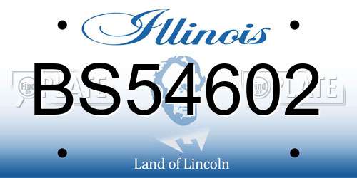 BS54602 Illinois License Plate