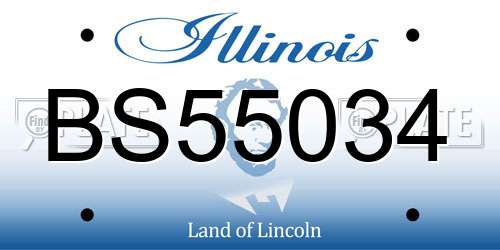 BS55034 Illinois License Plate