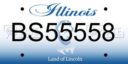 BS55558 Illinois License Plate