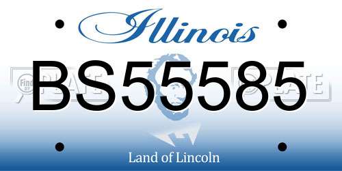 BS55585 Illinois License Plate