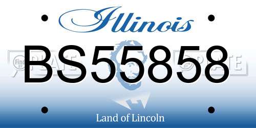 BS55858 Illinois License Plate