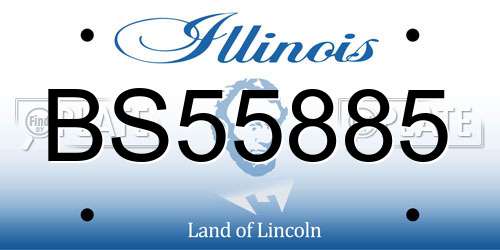 BS55885 Illinois License Plate