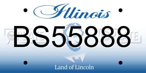 BS55888 Illinois License Plate