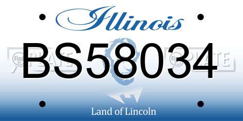 BS58034 Illinois License Plate