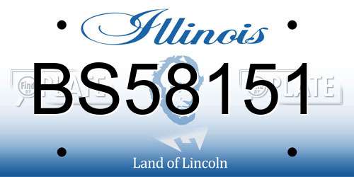 BS58151 Illinois License Plate