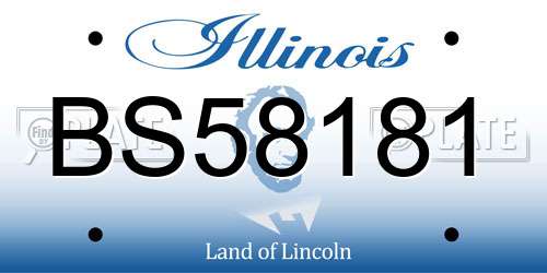BS58181 Illinois License Plate