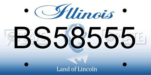 BS58555 Illinois License Plate