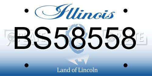 BS58558 Illinois License Plate
