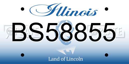 BS58855 Illinois License Plate