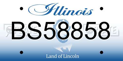 BS58858 Illinois License Plate