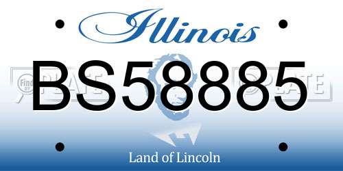 BS58885 Illinois License Plate