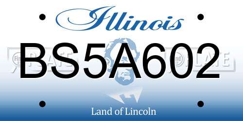 BS5A602 Illinois License Plate