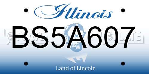 BS5A607 Illinois License Plate