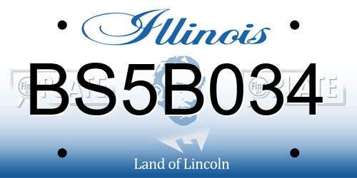BS5B034 Illinois License Plate