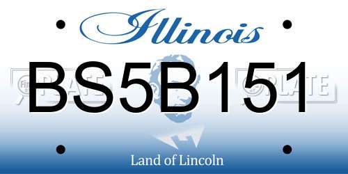 BS5B151 Illinois License Plate