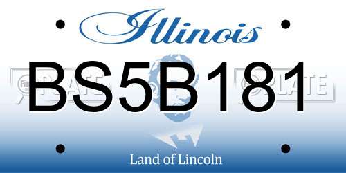 BS5B181 Illinois License Plate