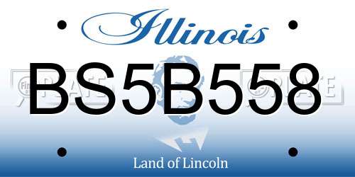 BS5B558 Illinois License Plate