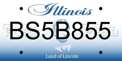 BS5B855 Illinois License Plate