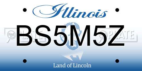 BS5M5Z Illinois License Plate
