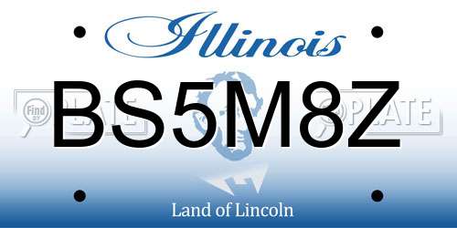 BS5M8Z Illinois License Plate