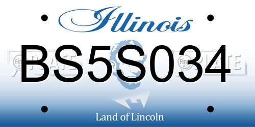 BS5S034 Illinois License Plate