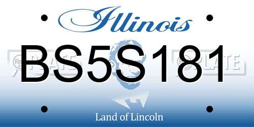 BS5S181 Illinois License Plate