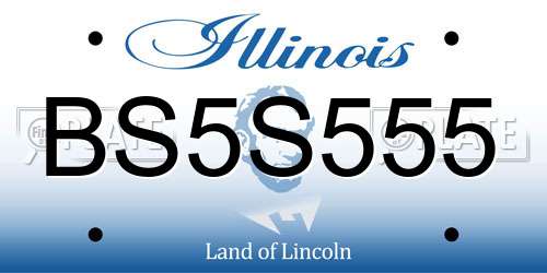 BS5S555 Illinois License Plate