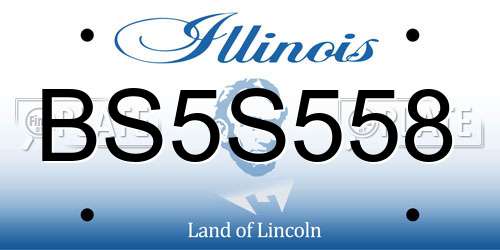 BS5S558 Illinois License Plate
