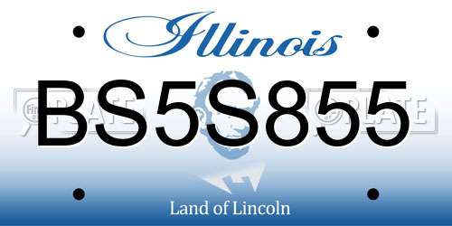 BS5S855 Illinois License Plate