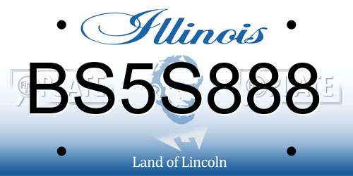BS5S888 Illinois License Plate