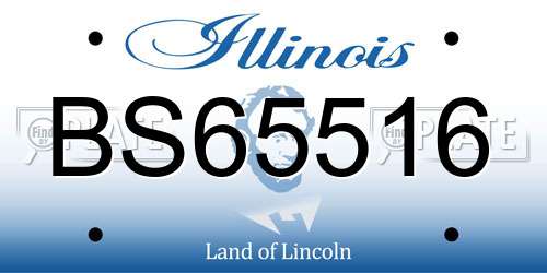 BS65516 Illinois License Plate
