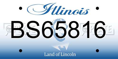 BS65816 Illinois License Plate