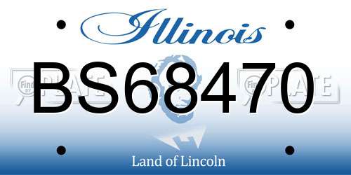 BS68470 Illinois License Plate