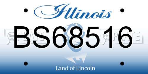 BS68516 Illinois License Plate