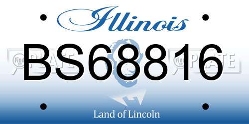 BS68816 Illinois License Plate