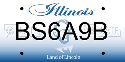 BS6A9B Illinois License Plate