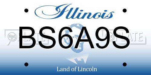 BS6A9S Illinois License Plate