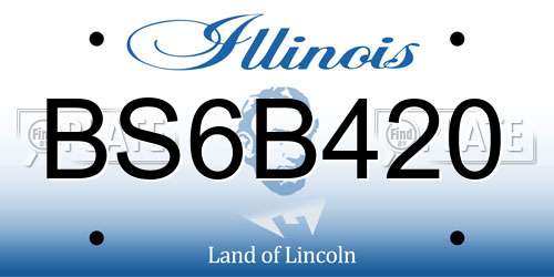 BS6B420 Illinois License Plate